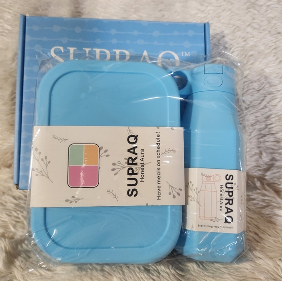 SUPRAQ Silicone Water Bottle and Bento Box Set - Picture 1 of 13